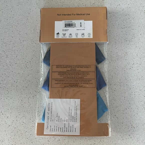 NWT Fossil Social Face Covering Bundle of 3 in a pack Denim Color Blue - Picture 7 of 9